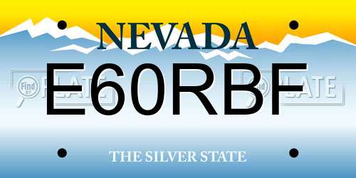 E60RBF Nevada License Plate