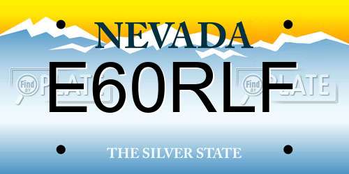 E60RLF Nevada License Plate