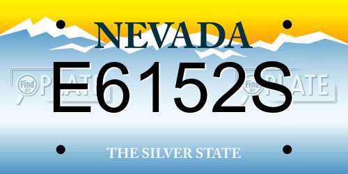 E6152S Nevada License Plate