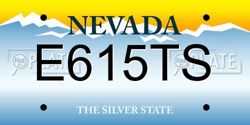 E615TS Nevada License Plate
