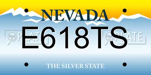 E618TS Nevada License Plate