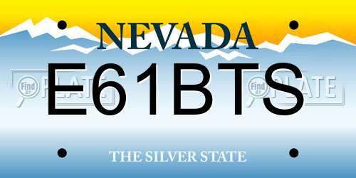 E61BTS Nevada License Plate