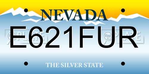E621FUR Nevada License Plate