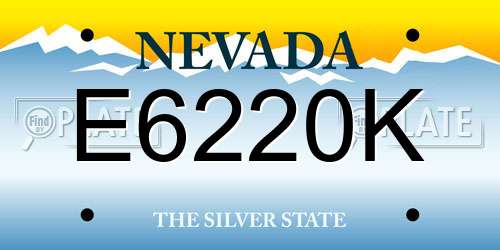 E6220K Nevada License Plate