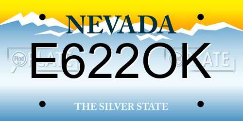 E622OK Nevada License Plate