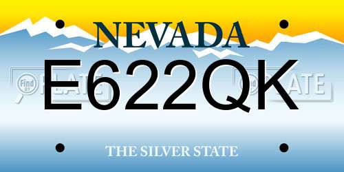 E622QK Nevada License Plate