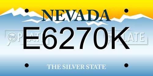 E6270K Nevada License Plate