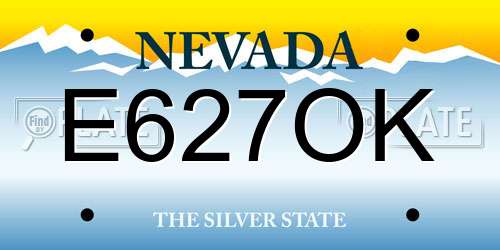 E627OK Nevada License Plate