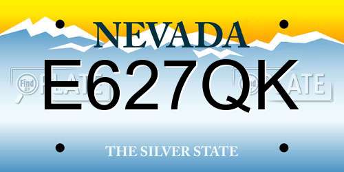 E627QK Nevada License Plate