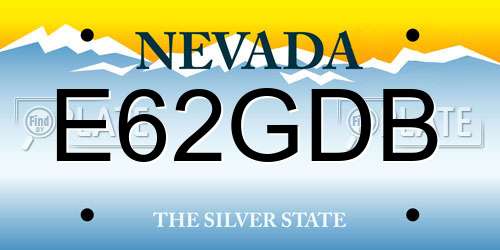 E62GDB Nevada License Plate