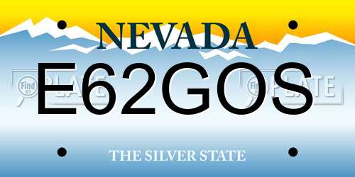 E62GOS Nevada License Plate