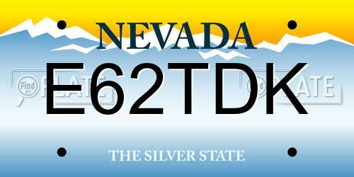 E62TDK Nevada License Plate