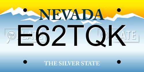 E62TQK Nevada License Plate