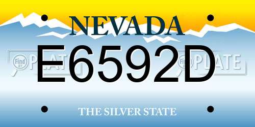 E6592D Nevada License Plate