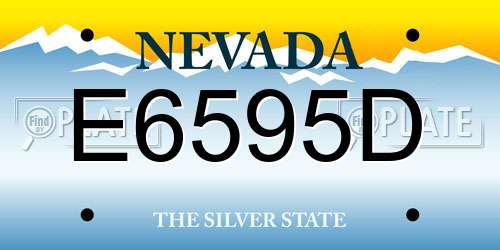 E6595D Nevada License Plate