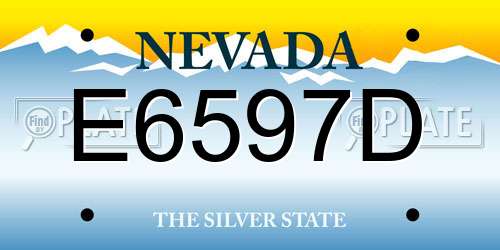 E6597D Nevada License Plate
