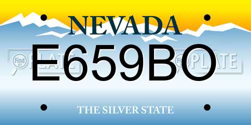 E659BO Nevada License Plate