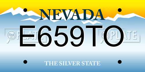 E659TO Nevada License Plate