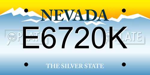 E6720K Nevada License Plate