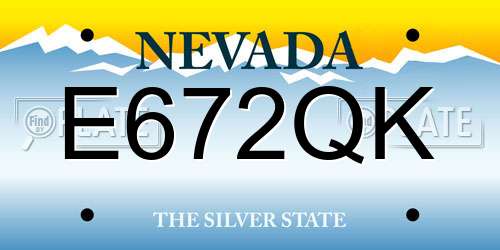 E672QK Nevada License Plate