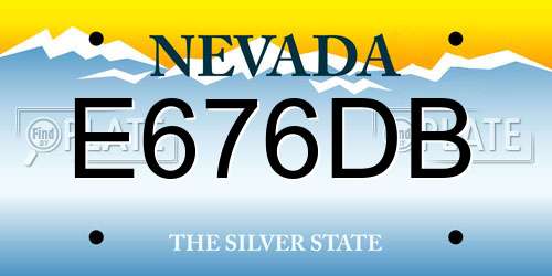 E676DB Nevada License Plate