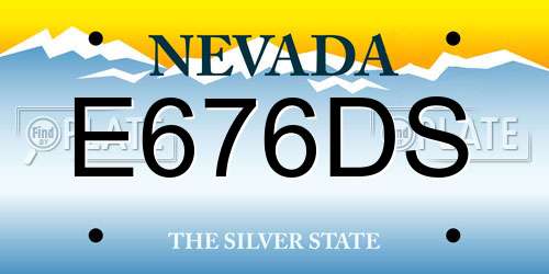E676DS Nevada License Plate