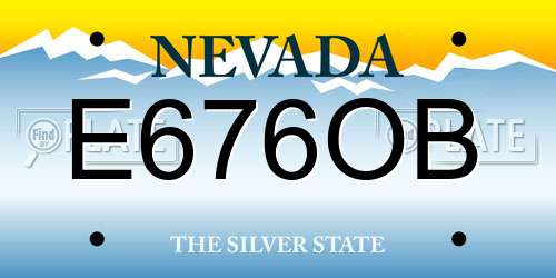 E676OB Nevada License Plate
