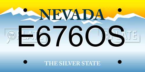 E676OS Nevada License Plate