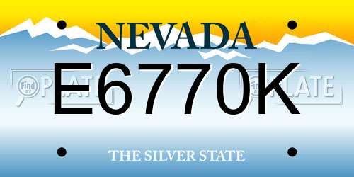 E6770K Nevada License Plate
