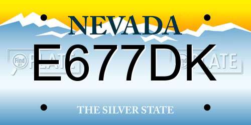 E677DK Nevada License Plate