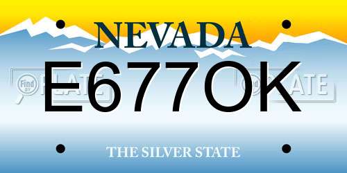 E677OK Nevada License Plate