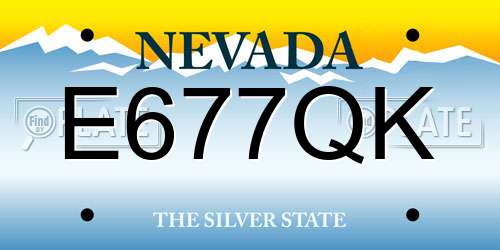 E677QK Nevada License Plate