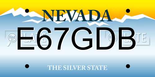 E67GDB Nevada License Plate