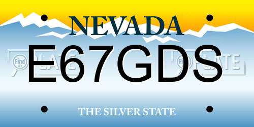 E67GDS Nevada License Plate
