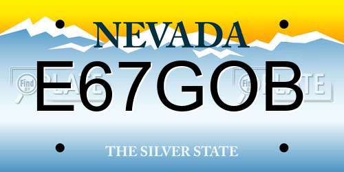 E67GOB Nevada License Plate