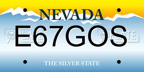 E67GOS Nevada License Plate