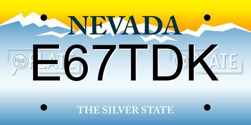 E67TDK Nevada License Plate