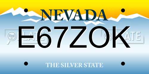 E67ZOK Nevada License Plate