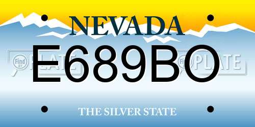 E689BO Nevada License Plate