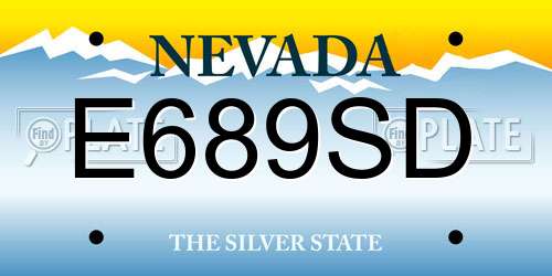 E689SD Nevada License Plate