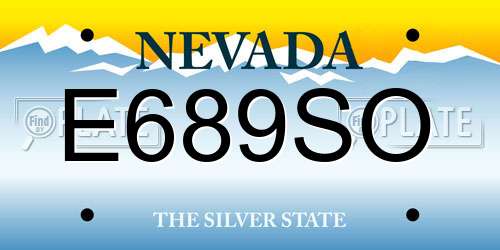 E689SO Nevada License Plate