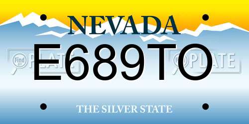 E689TO Nevada License Plate