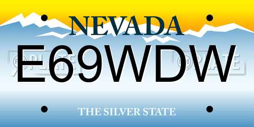 E69WDW Nevada License Plate