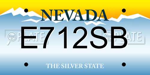 E712SB Nevada License Plate