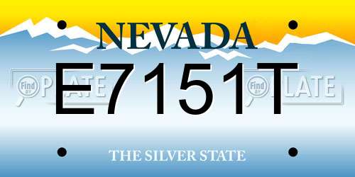 E7151T Nevada License Plate