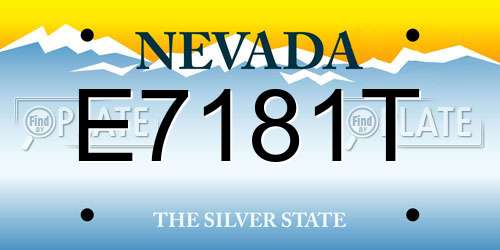 E7181T Nevada License Plate
