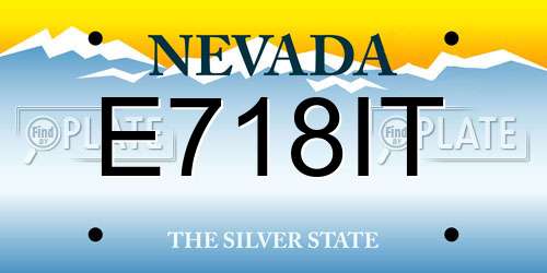 E718IT Nevada License Plate