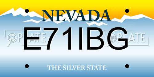 E71IBG Nevada License Plate