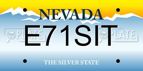 E71SIT Nevada License Plate