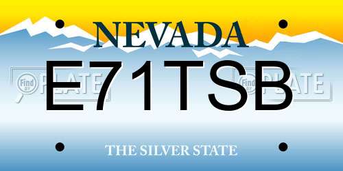 E71TSB Nevada License Plate